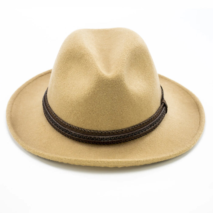 Camel Safari Hat with Leather Band