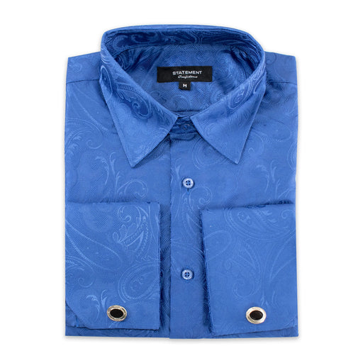 Sapphire Paisley Regular-Fit Shirt with Cufflinks