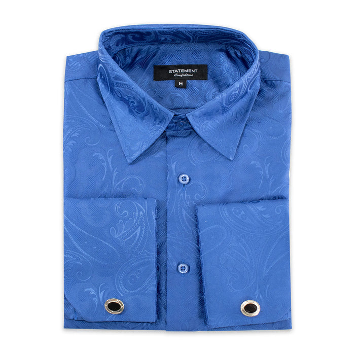 Sapphire Paisley Regular-Fit Shirt with Cufflinks