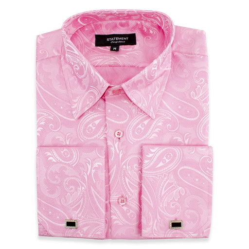 Light Pink Paisley Regular-Fit Shirt with Cufflinks