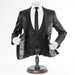 Men's Black Floral 3-Piece Tuxedo - Vest