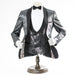 Men's Gunmetal Black Metallic Sparkling Tuxedo - Vest