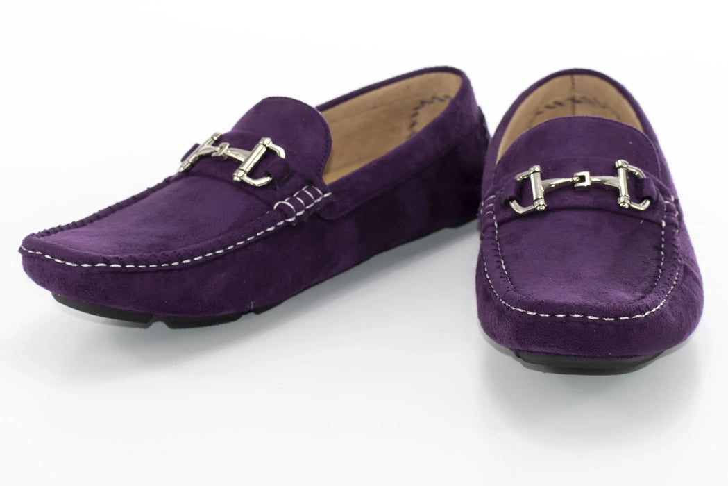 Purple Suede Horsebit Driving Loafer