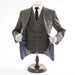 Brown Plaid Men's 3-Piece Suit - Double Breasted Vest